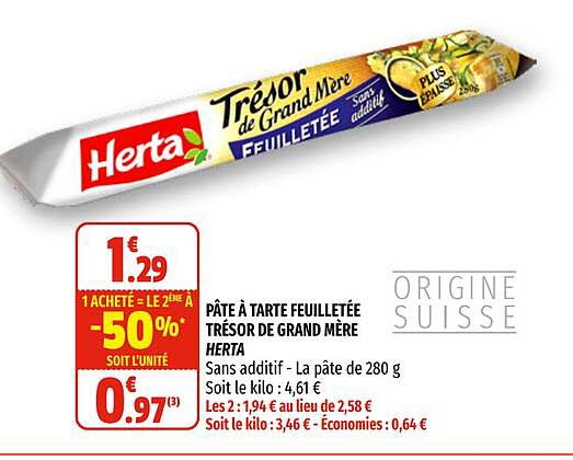 Pâte à Tarte Feuilletée Trésor De Grand Mère Herta
