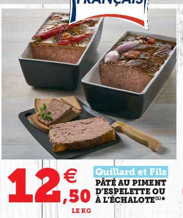 pâté au piment d'espelette ou à l'échalote quillard et fils