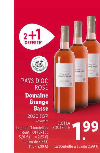 pays d'oc rosé domaine grange basse 2020 igp