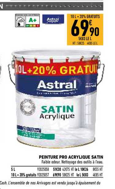 peinture pro acrylique satin astral