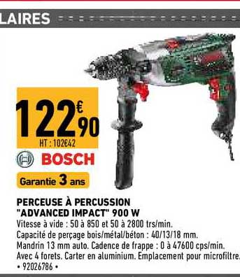 perceuse à percussion "advanced impact" 900 w bosch