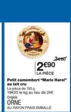 petit camembert marie harel au lait cru