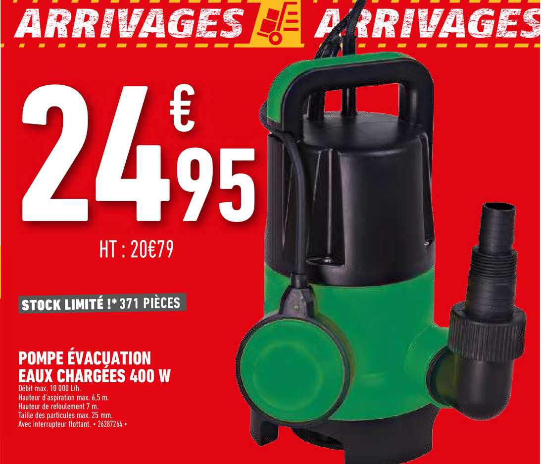 pompe évacuation eaux chargées 400 w