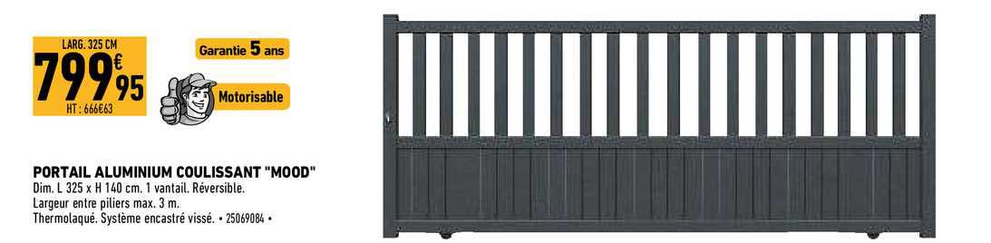 portail aluminium coulissant "mood"