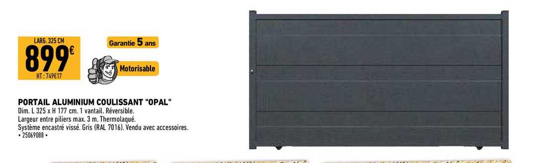 portail aluminium coulissant "opal"