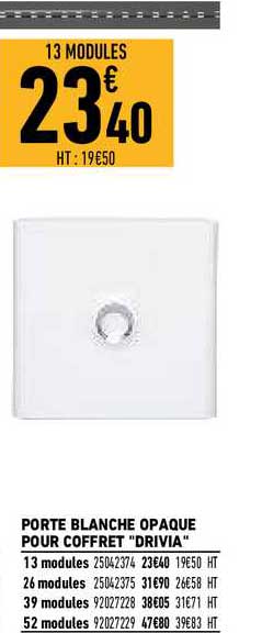 porte blanche opaque pour coffret "drivia"