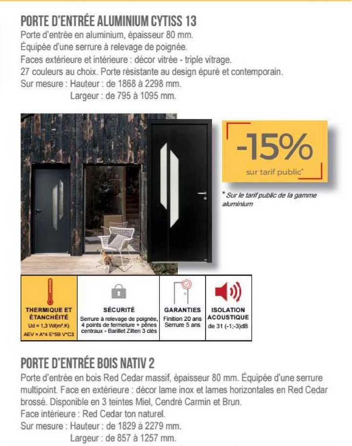porte d'entrée alumimium cytiss 13 porte d'entrée bois nativ 2