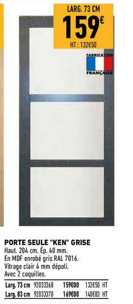 porte seule "ken" grise