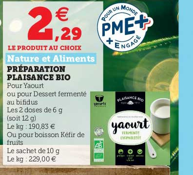 préparation plaisance bio nature et aliments