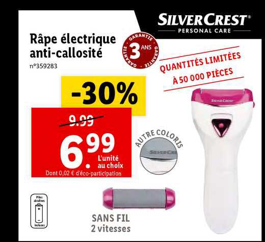 râpe électrique anti-callosité silver crest