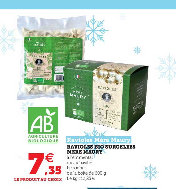 ravioles bio surgelées mère maury