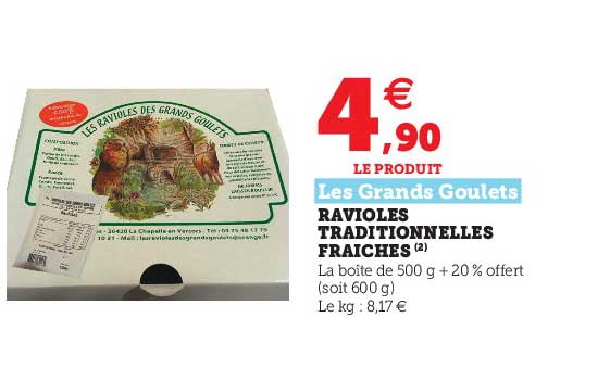 ravioles traditionnelles fraîches les grands goulets