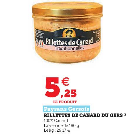 rillettes de canard du gers paysans gersois