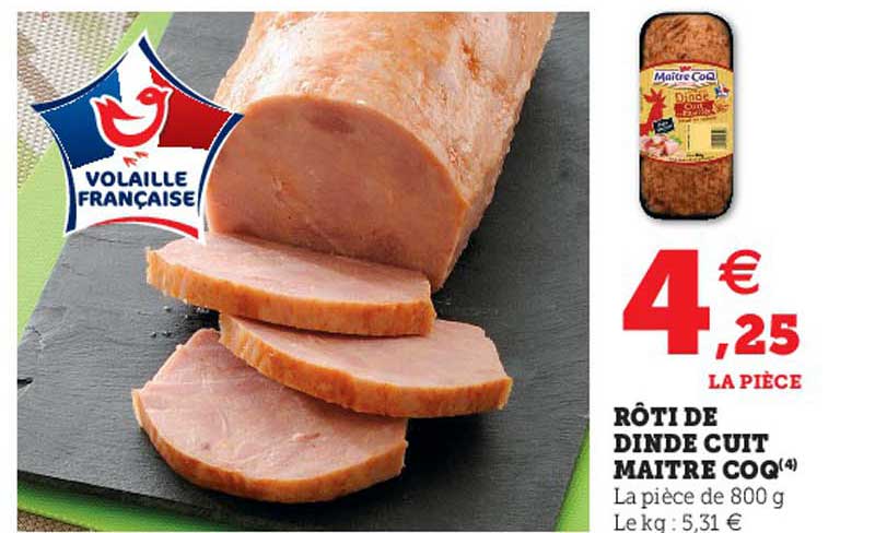 rôti de dinde cuit maître coq