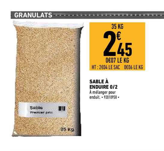 sable à enduire 0-2