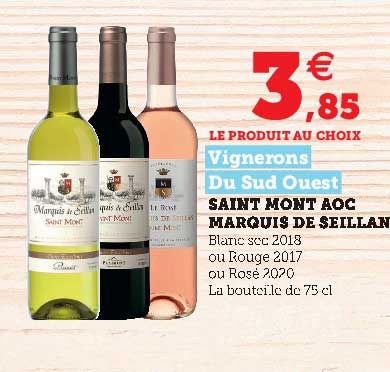Saint Mont Aoc Marquis De Seillan Vignerons Du Sud Ouest