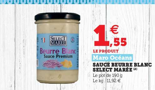 sauce beurre blanc select marée maro océans