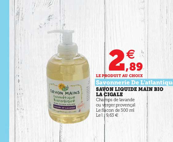 savon liquide main bio la cigale savonnerie de l'atlantique