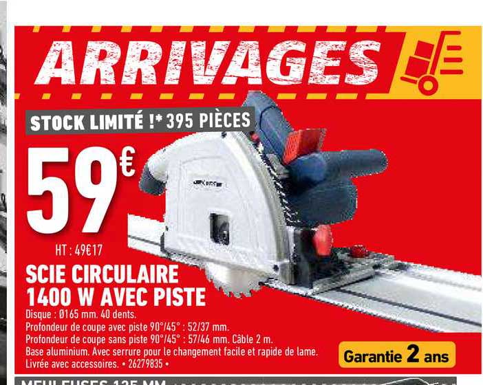 scie circulaire 1400 w avec piste