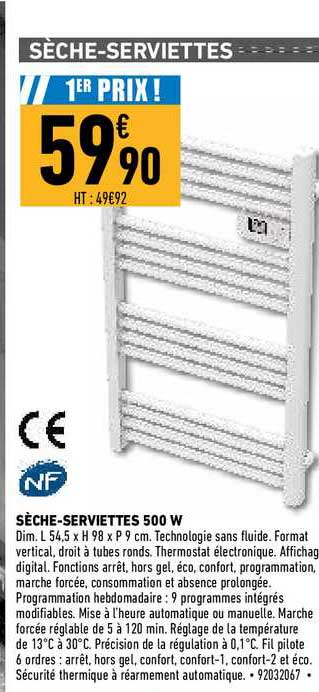 sèche-serviettes 500 w