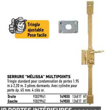 serrure "mélissa" multipoints