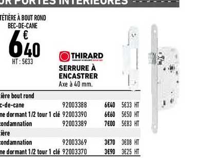 serrure à encastrer thirard