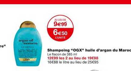 shampoing "ogx" huile d'argan du maroc