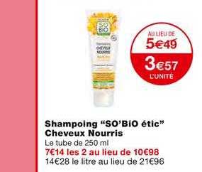shampoing "so'bio étic" cheveux nourris