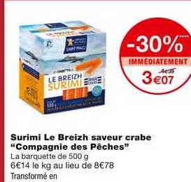 surimi le brezih saveur crabe campagnie des pêches
