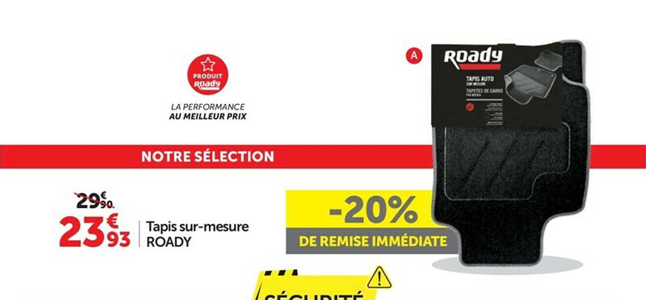 tapis sur-mesure roady -20% de remise immédiate