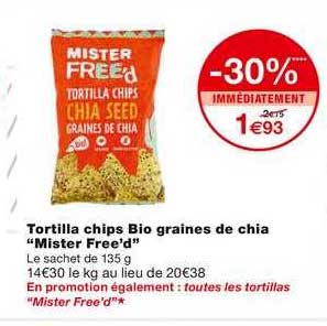 tortilla chips bio graines de chia "mister free'd"