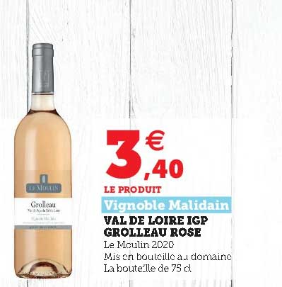 val de loire igp grolleau rose vignoble malidain