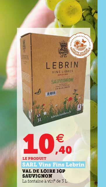 val de loire igp sauvignon sarl vins fins lebrin
