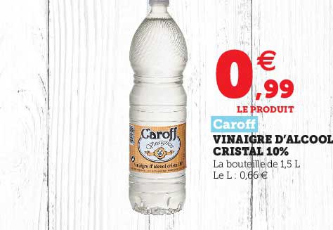 vinaigre d'alcool cristal 10% caroff