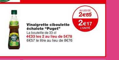 Vinaigrette Ciboulette échalote Puget