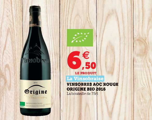 Vinsobres Aoc Rouge Origine Bio 2016 La Vinsobraise