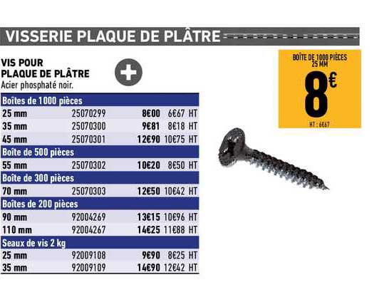 Vis Pour Plaque De Plâtre