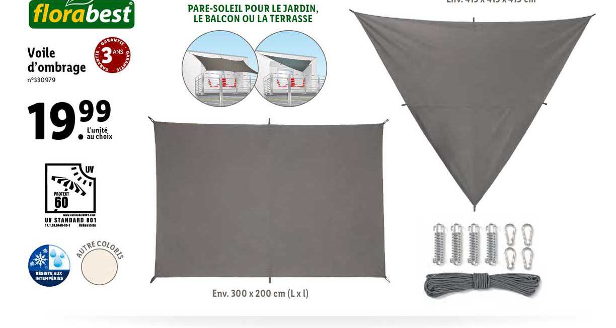 voile d'ombrage florabest