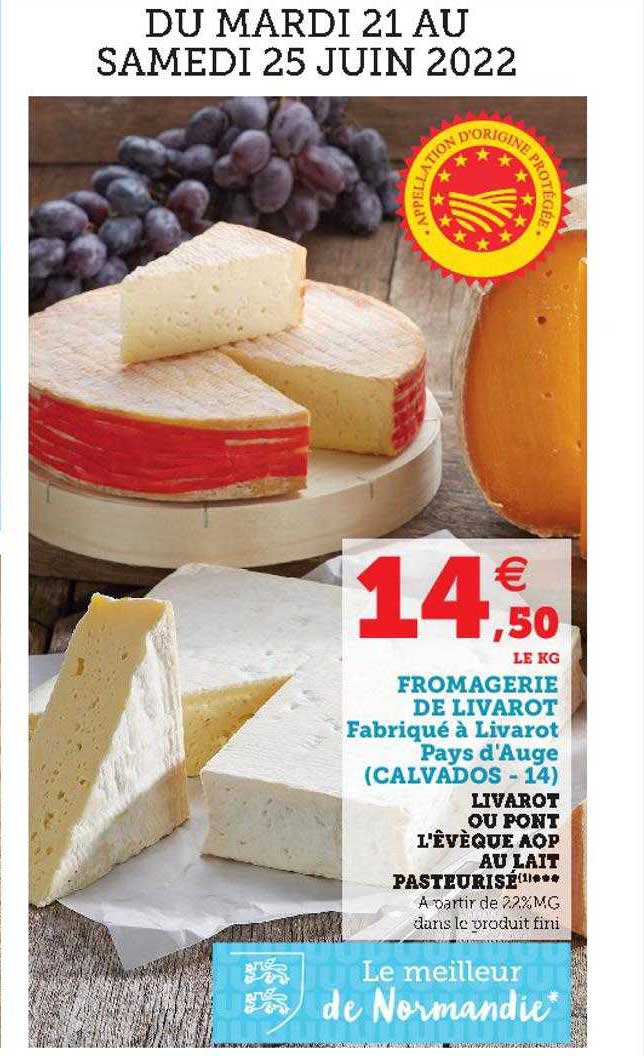 Livarot Ou Pont L'évèque Aop Au Lait Pasteurisé