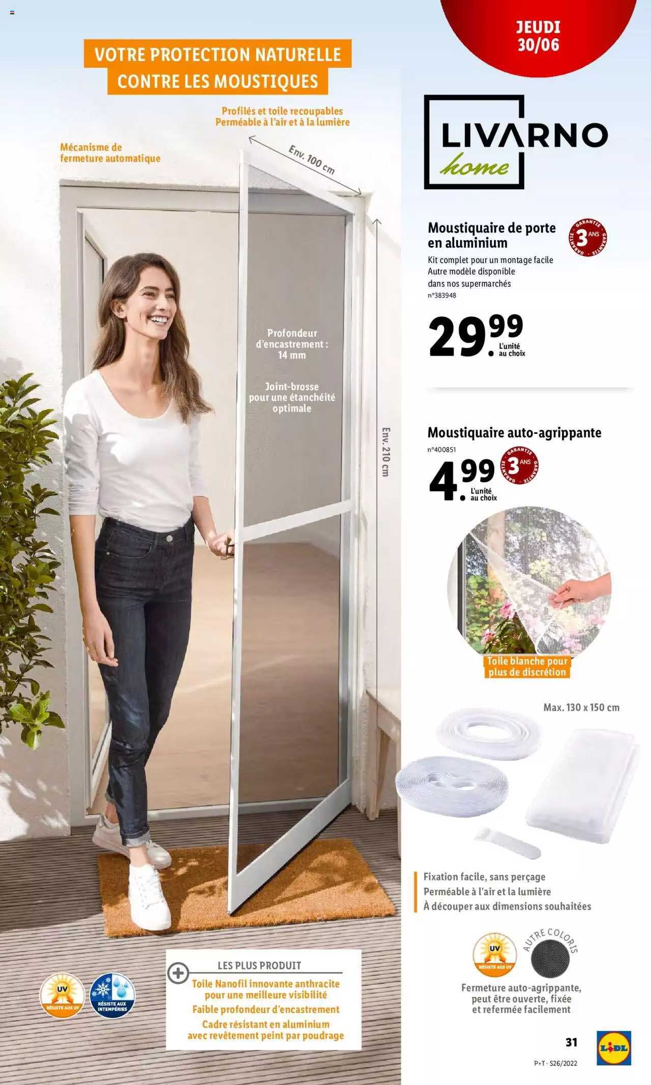 Moustiquaire De Porte En Aluminium Livarno Home, Moustiquaire Auto-agrippante Livarno Home