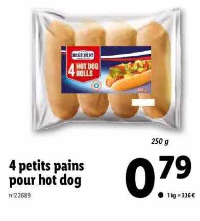 4 petits pains pour hot dog