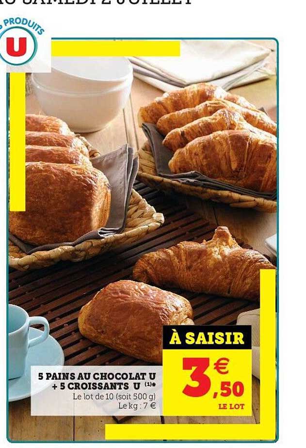 5 Pains Au Chocolat U + 5 Croissants U