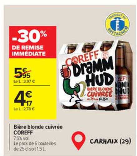 bière blonde cuivrée coreff