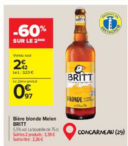 Bière Blonde Melen Britt