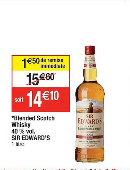 blended scotch whisky 40% vol. sir edward's