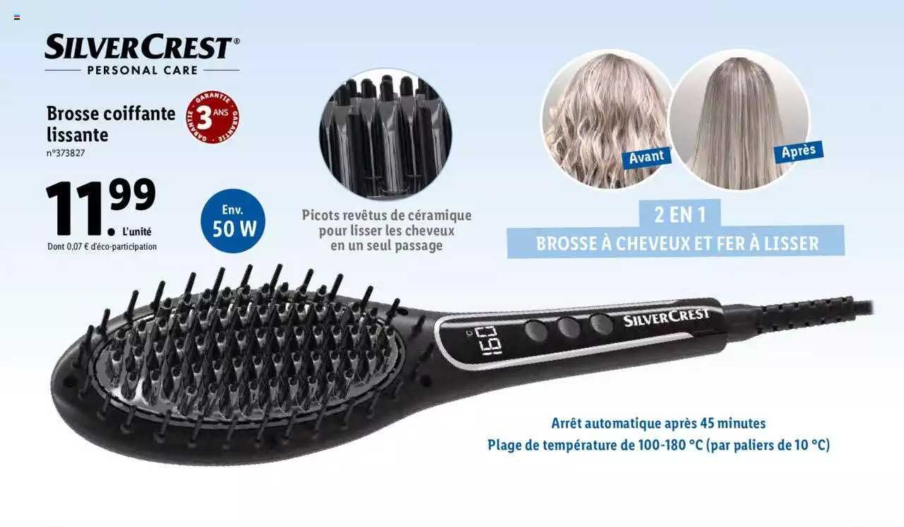 brosse coiffante lissante silvercrest