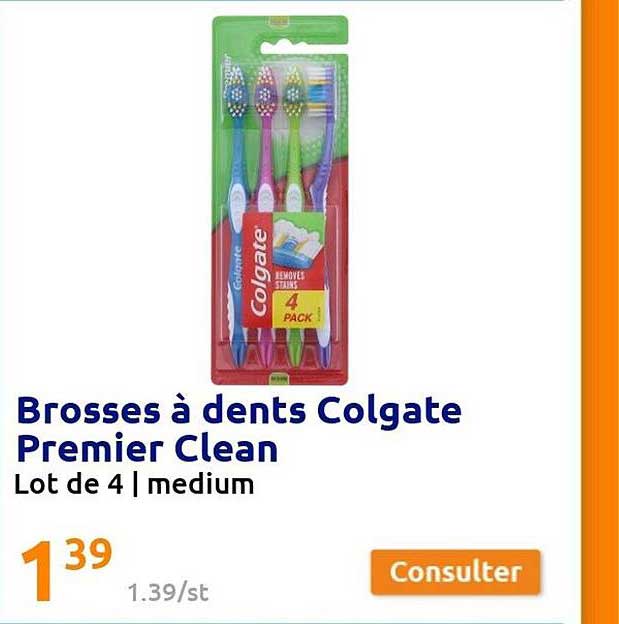 Brosses à Dents Colgate Premier Clean