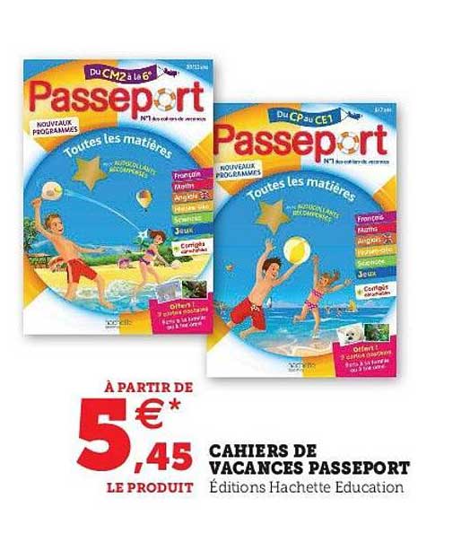 cahiers de vacances passeport