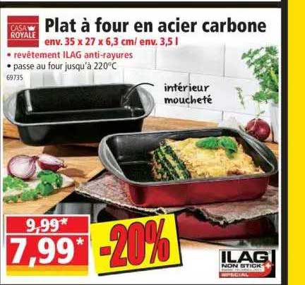 cas royale plat à four en acier carbone