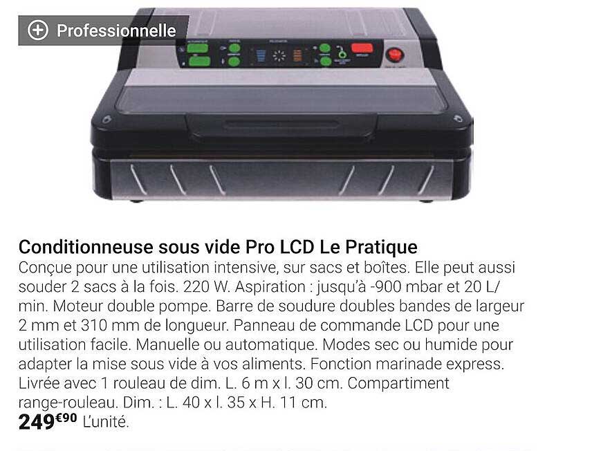 conditionneuse sous vide pro lcd le pratique